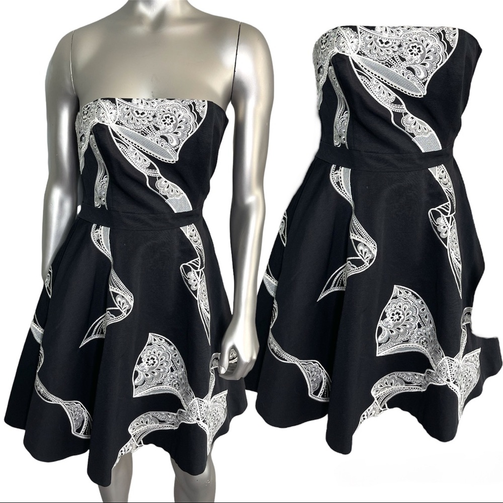WHITE HOUSE BLACK MARKET Black Fit Flare Dress